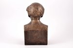 bust, Teodors Zalkalns, bronze, 21.5 x 12 x 9.2 cm, weight 4100 g., Latvia, sculptor's work, Jānis B...