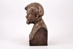 krūšutēls, Teodors Zaļkalns, bronza, 21.5 x 12 x 9.2 cm, svars 4100 g., Latvija, autordarbs, Jānis B...
