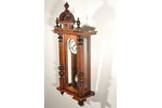 wall clock, "Le Roi a Paris", Germany, the beginning of the 20th cent., wood, 95x39x18 cm, Ø 145 mm,...