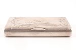 etvija, sudrabs, Jūgendstils, 84 prove, 165.10 g, māksliniecisks gravējums, 9.7 x 7 x 1.5 cm, 1899-1...