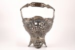 candy-bowl, silver, glass insert missing, 800 standart, silver stamping, the end of the 19th century...