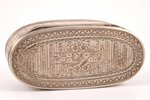 case, silver, 875 standard, 90.85 g, engraving, gilding, 8.4 x 3.9 x 3.2 cm, the 1st half of the 18t...