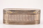 case, silver, 875 standard, 90.85 g, engraving, gilding, 8.4 x 3.9 x 3.2 cm, the 1st half of the 18t...