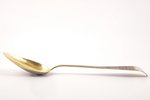 soup spoon, silver, 84 standard, 70.60 g, engraving, niello enamel, gilding, 23.5 cm, by Fedor Klimo...