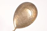 spoon, silver, 84 standard, 32.20 g, engraving, 15.8 cm, by Prokopiy Andreev, the end of the 19th ce...