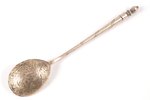 spoon, silver, 84 standard, 28.00 g, engraving, 14 cm, the middle of the 19th cent., Moscow, Russia...