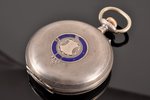 карманные часы, "Doxa", Швейцария, рубеж 19-го и 20-го веков, серебро, эмаль, 84, 875 проба, 7.1 x 5...
