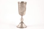 cup, silver, 84 standard, 74.45 g, engraving, h 13.5 cm, 1889, Moscow, Russia...