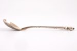 spoon, silver, 84 standard, 25 g, niello enamel, 13 cm, 1847, Moscow, Russia...