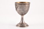 egg holder, silver, 875 standard, 20.65 g, gilding, h 6.4 cm, Ø 4.2 cm, the 20-30ties of 20th cent.,...