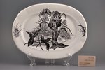 decorative plate, "Irises", Art Nouveau, K.P.M. Dreylingsbusch, faience, M.S. Kuznetsov manufactory,...