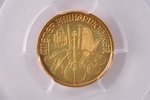 200 шиллингов, 1998 г., Венская филармония, золото, Австрия, 3.11 г, Ø 16 мм, MS 67...