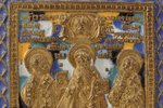 икона, Святители Василий Великий, Григорий Богослов, Иоанн Златоуст, медный сплав, 6-цветная эмаль,...