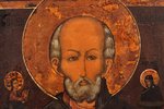 ikona, Svētais Nikolajs Brīnumdarītājs, gleznota uz zelta, dēlis, gleznojums, 22.7 x 17.9 x 1.9 cm...