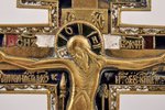 крест, Распятие Христово, бронза, 5-цветная эмаль, Российская империя, рубеж 19-го и 20-го веков, 27...