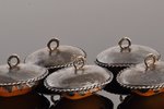buttons, 5 pcs., silver, 875 standard, 12.45 g., the item's dimensions 2.25 x 1.75 cm, amber, the 20...
