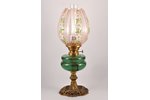 kerosene lamp, glass, bronze, Art Nouveau, the beginning of the 20th cent., h 48 cm...