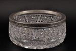 candy-bowl, silver, crystal, 875 standard, Ø 20.8 cm, the 30ties of 20th cent., Latvia...