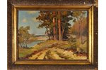 nezināms autors, Pie meža ezera, 1953 g., audekls, eļļa, 48 x 68 cm...