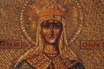 icon, Saint Olga of Kiev, painted on gold, board, painting, Russia, 17.7 x 14.5 x 1.6 cm...