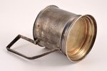 tea glass-holder, silver, 84 standard, 88.60 g, engraving, h 10.6 cm, Ø (inside) 6.6 cm, 1908-1917,...