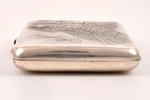 cigarette case, silver, "Grouse", 875 standard, 166.35 g, gilding, silver stamping, 10.9 x 8.6 x 2.2...