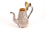 small teapot, silver, 84 standard, 353.35 g, engraving, gilding, h 17 cm, 1899-1908, Moscow, Russia...