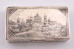 snuff-box, silver, 84 standard, 63.80 g, niello enamel, 7.2 x 4 x 1.7 cm, by Alexander Nikolayev Ogo...