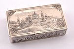 snuff-box, silver, 84 standard, 63.80 g, niello enamel, 7.2 x 4 x 1.7 cm, by Alexander Nikolayev Ogo...