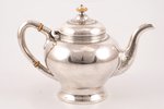 small teapot, silver, 84 standard, 360.80 g, engraving, h 13.2 cm, Varvara Baladanova factory, 1896-...