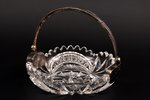candy-bowl, silver, crystal, 875 standard, Ø 14.5 cm, the 30ties of 20th cent., Latvia...