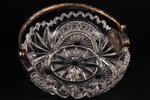 candy-bowl, silver, crystal, 875 standard, Ø 14.5 cm, the 30ties of 20th cent., Latvia...