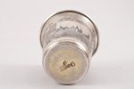 beaker, silver, 84 standard, 37.60 g, engraving, niello enamel, 4.5 cm, 1865, Moscow, Russia...