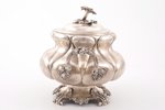 sugar-bowl, silver, 84 standart, gilding, 1850, 757.40 g, by Carl Seipel, St. Petersburg, Russia, h...
