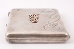 cigarette case, silver, with gold monogram, 84 standard, 171.10 g, engraving, 11.2 x 8.6 x 1.7 cm, A...
