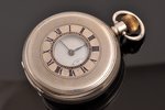 kabatas pulkstenis, Lielbritānija, 20. gs. sākums, sudrabs, 6.6 x 5 cm, Ø 40 mm, darbojas...