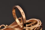 комплект: кольцо, 2 пары серег, кулон, авторская работа, золото, декоративные камни, 585 проба, (общ...