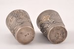 2 beakers, silver, 84 standart, 1908-1916, (total) 75.70 g, by Mikhail Tarasov, Moscow, Russia, 5 cm...