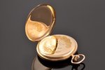 pocket watch, "Perret & Fils", in a case, Switzerland, the 20ties of 20th cent., gold, 585 standart,...