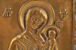 icon, Tikhvin icon of the Mother of God, copper alloy, 1-color enamel (light blue), Russia, the bord...