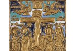 ikona, Kristus Krustā Sišana, vara sakausējuma, 4-krāsu emalja, Krievijas impērija, 19. un 20. gadsi...