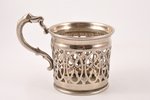 tea glass-holder, Norblin & Co, Warszawa, silver plated, Russia, Congress Poland, the border of the...