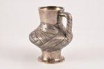 jug, silver, "Bast", 84 standard, 83.00 g, h 7.4 cm, 1891, St. Petersburg, Russia...