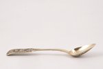 spoon, silver, 84 standard, 21.10 g, engraving, niello enamel, gilding, 14.2 cm, 1839, Moscow, Russi...