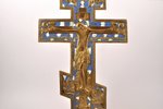 крест, Распятие Христово, бронза, 2-цветная эмаль, Российская империя, начало 20-го века, 38.2 x 19....