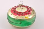 елочная игрушка, "Часы", СССР, 20-й век, Ø 8 см...