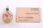 Christmas tree toy, emblem of the USSR, glass, USSR, 5.5 x 3.6 x 2.8 cm...