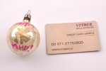 Christmas tree toy, "Peace To World!" ("Миру - мир!"), USSR, the 20th cent., Ø 5 cm...