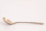 spoon, silver, 84 standard, 24.40 g, engraving, niello enamel, 13.2 cm, 1847, Moscow, Russia...