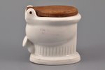 mustard pot, "WC", Coburg, porcelain, Germany, h 8.3 cm...